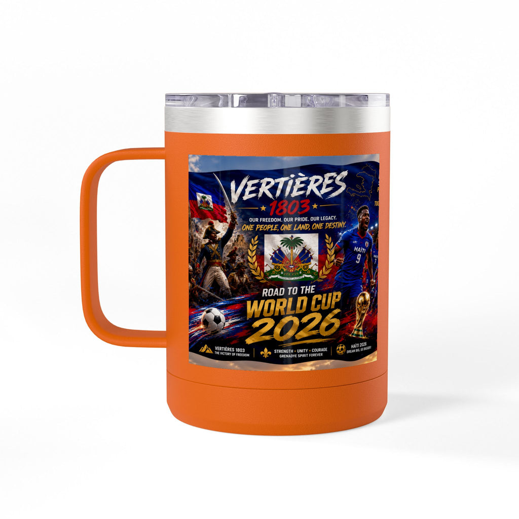 World Cup 2026 Haiti Soccer Tumbler – Vertières 1803 Team Travel Mug (15oz)