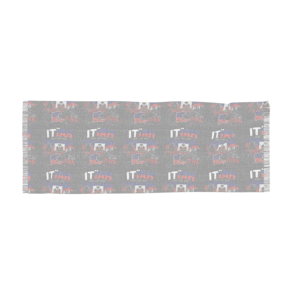 Haiti Pride Light Scarf — Red, Blue & Black Woven Tribute Scarf