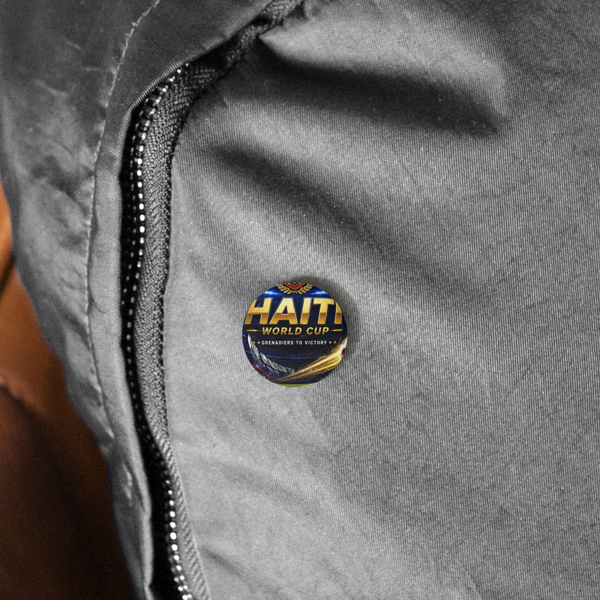 Haiti World Cup Round Pin — Soccer Supporter Button