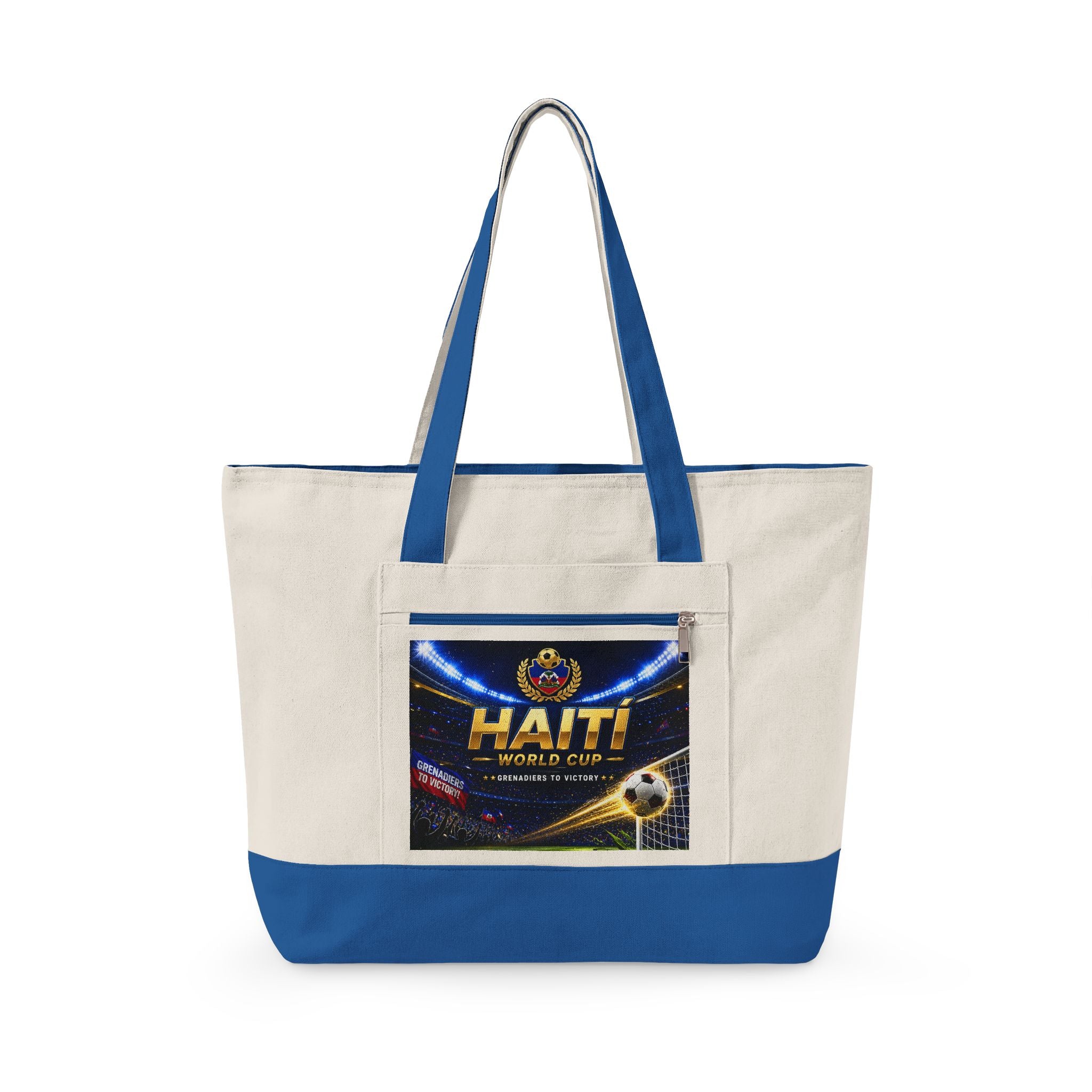 Haiti Football World Cup Canvas Tote Bag — Zippered Beach & Travel Tote