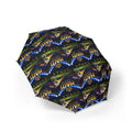 Compact Foldable Umbrella — Neon Hawaii Surf Pattern (Semi‑Automatic)