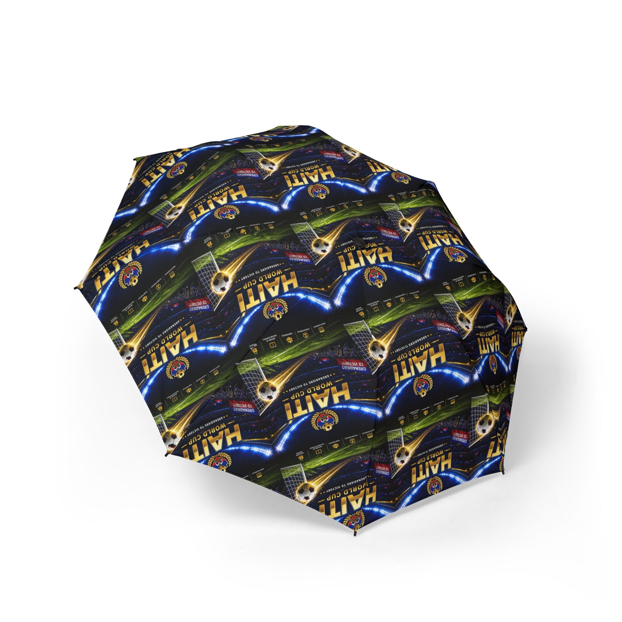 Compact Foldable Umbrella — Neon Hawaii Surf Pattern (Semi‑Automatic)