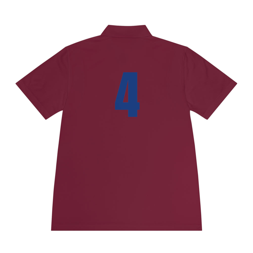 Men's Sport Polo Shirt with Player Photo & Back Number 4 — Athletic Team Golf Polo