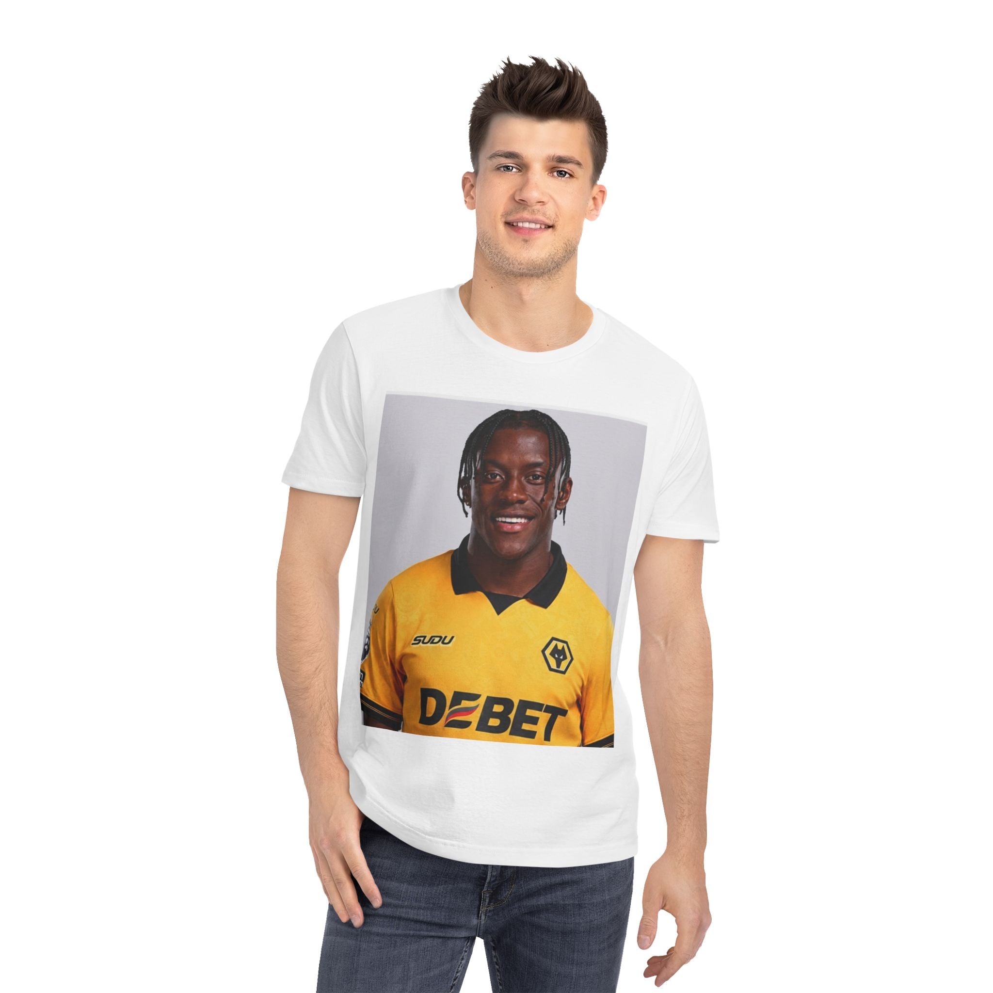 Wolves #10 Jersey Photo T-Shirt — Retro Football Player Portrait Tee