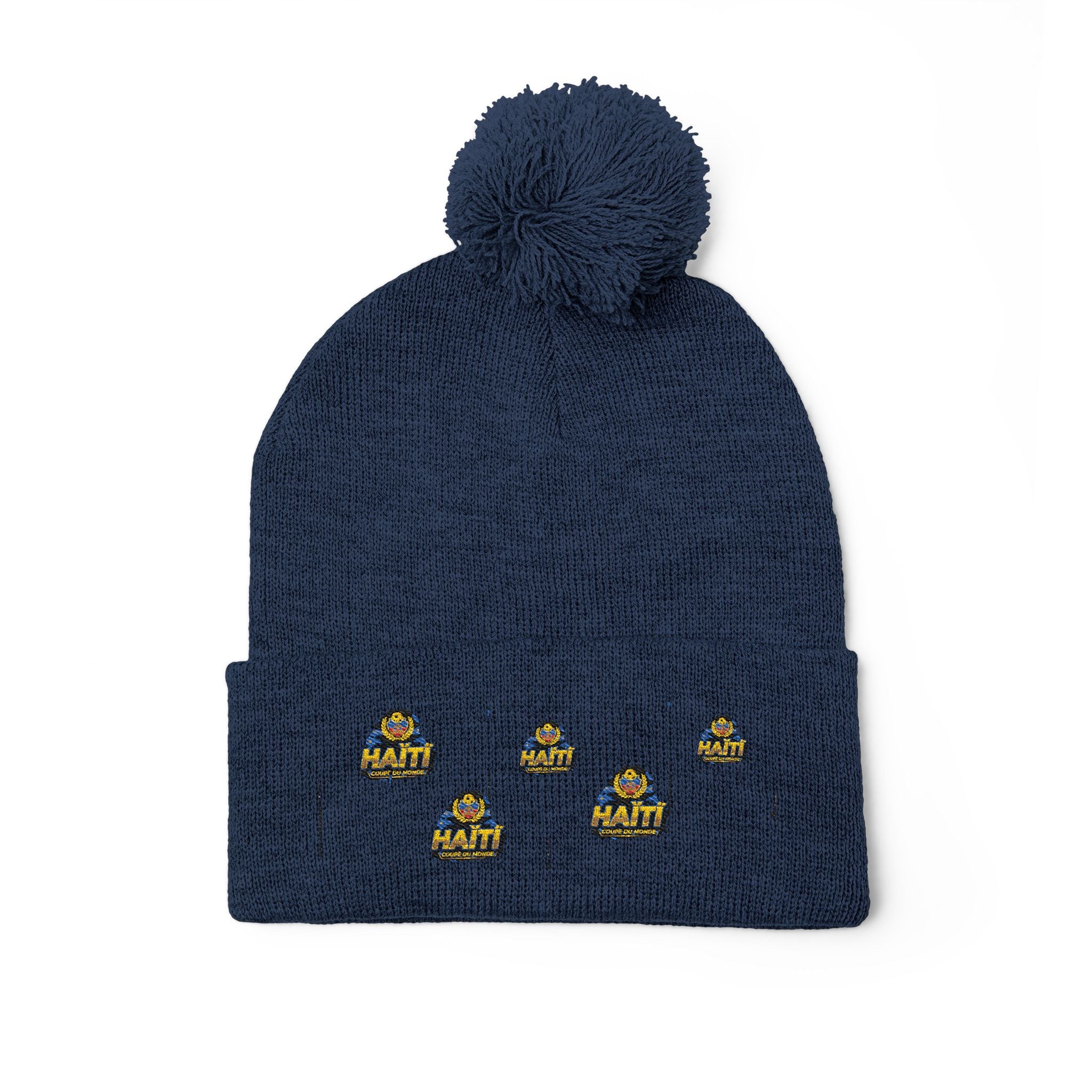 Embroidered Pom-Pom Beanie — Cute Mini Ducklings Knit Hat