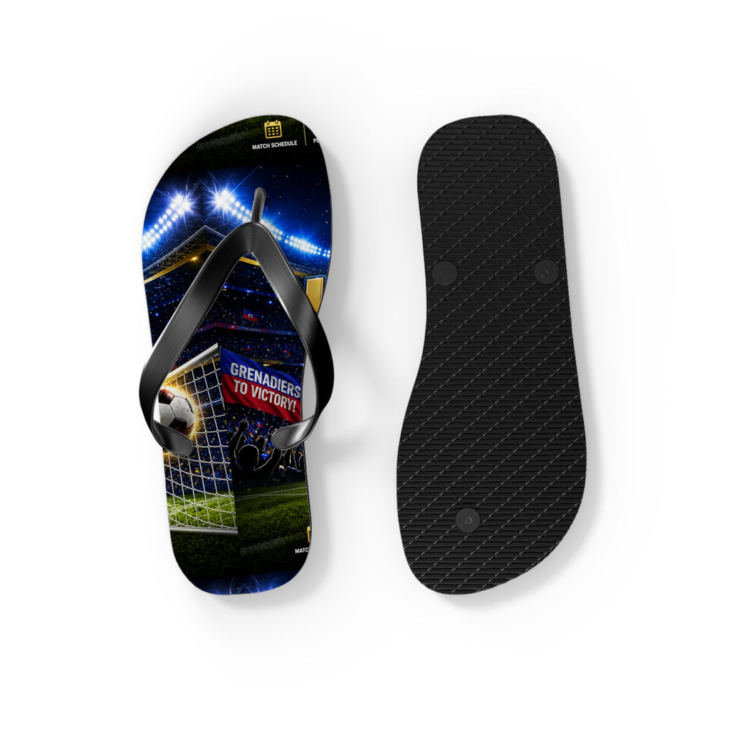 Soccer Stadium Flip Flops - Goal Night Match Design