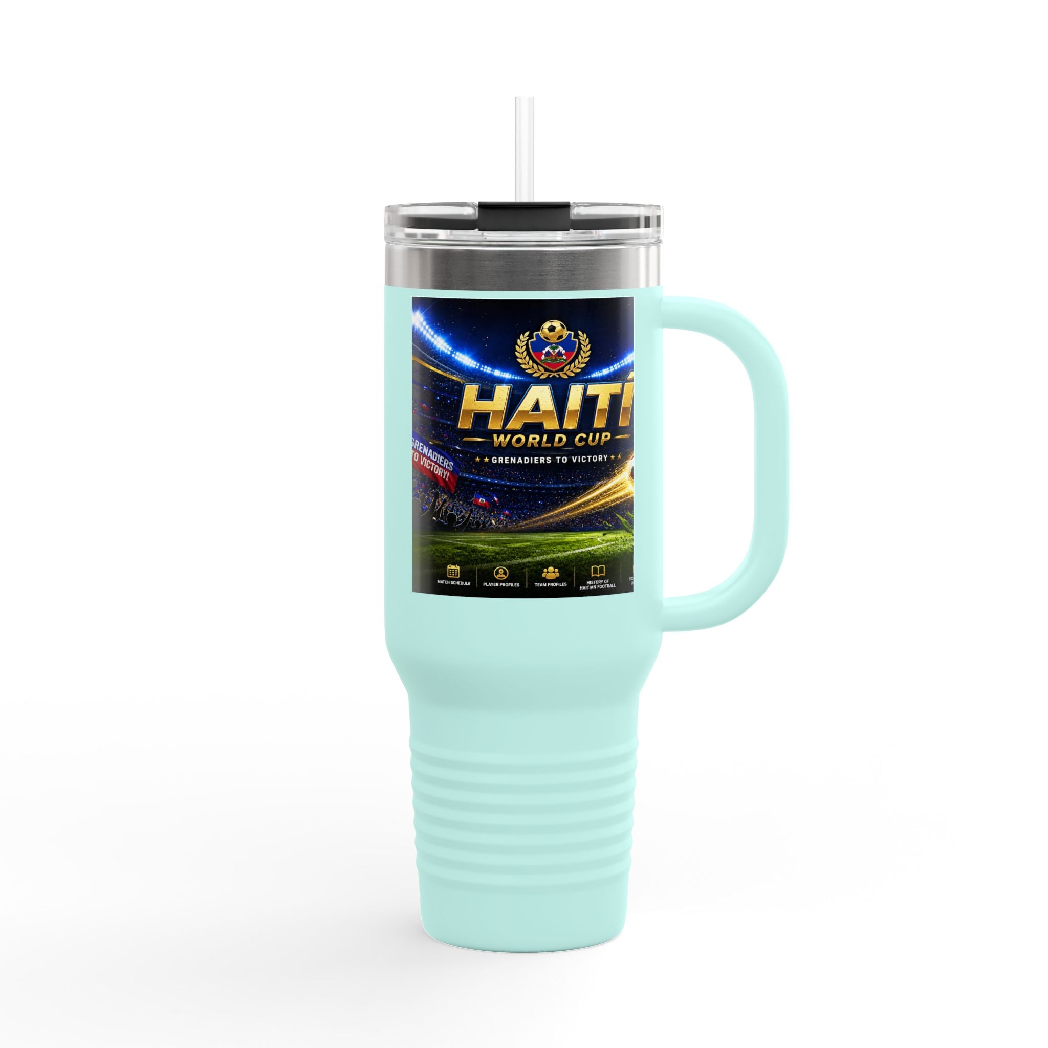 Haiti World Cup 40oz Insulated Travel Mug — Sports Fan Tumbler