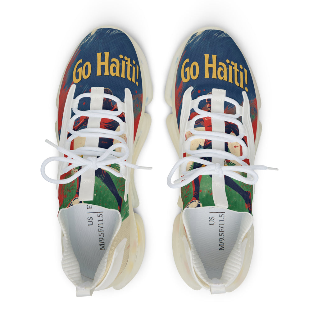 Mesh Sneakers — 'Go Haiti!' Athletic Shoes with Flag-Inspired Design