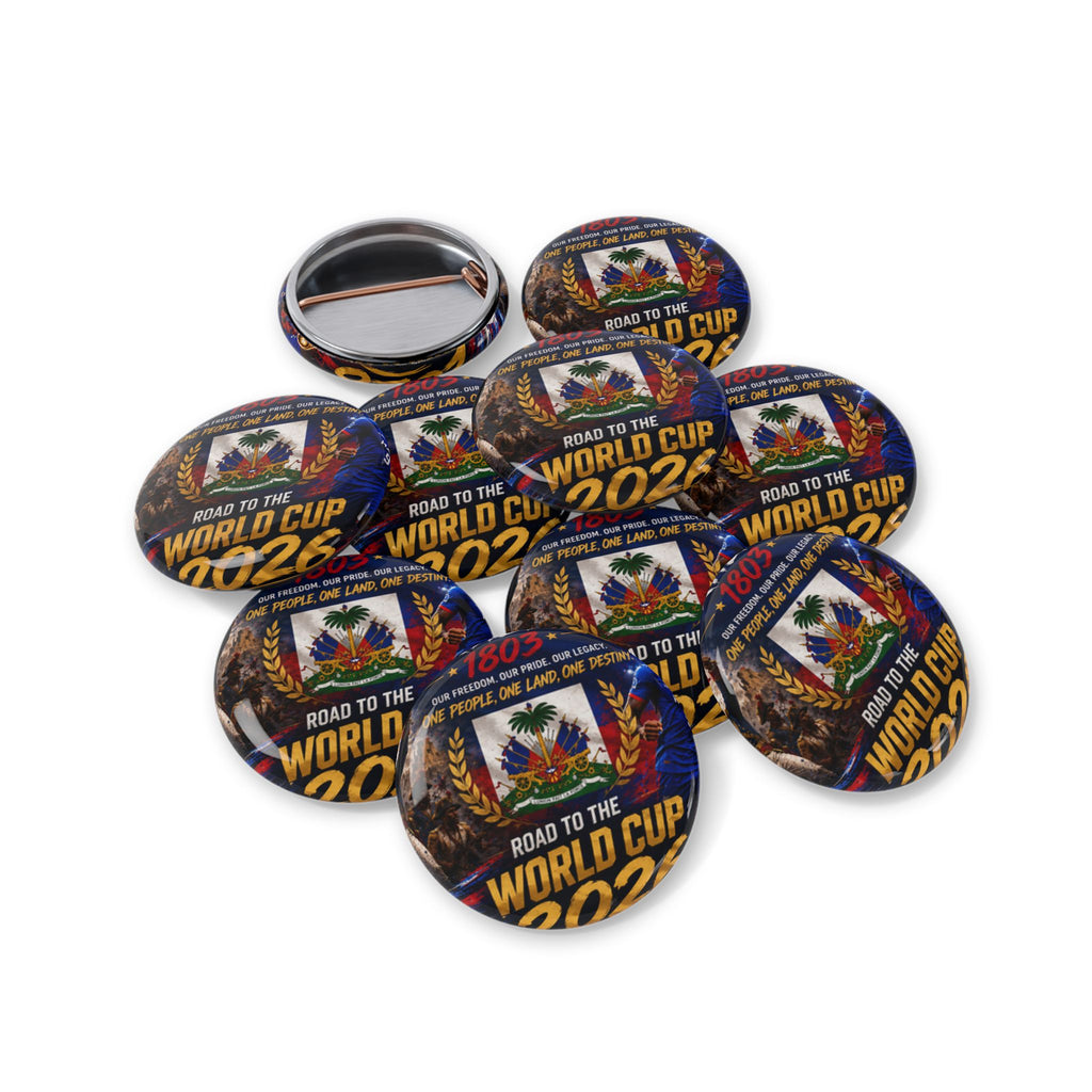 Haiti World Cup 2022 Round Pin – 'Road to the World Cup' Flag Button