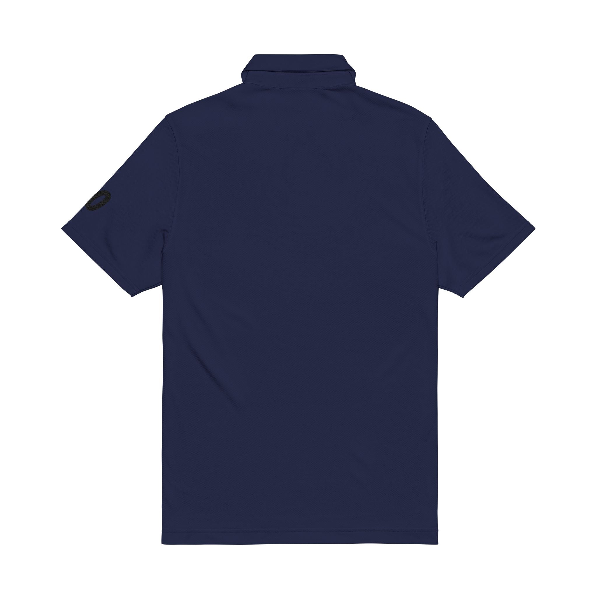 Embroidered Portrait Polo — White Performance Men’s Golf Shirt