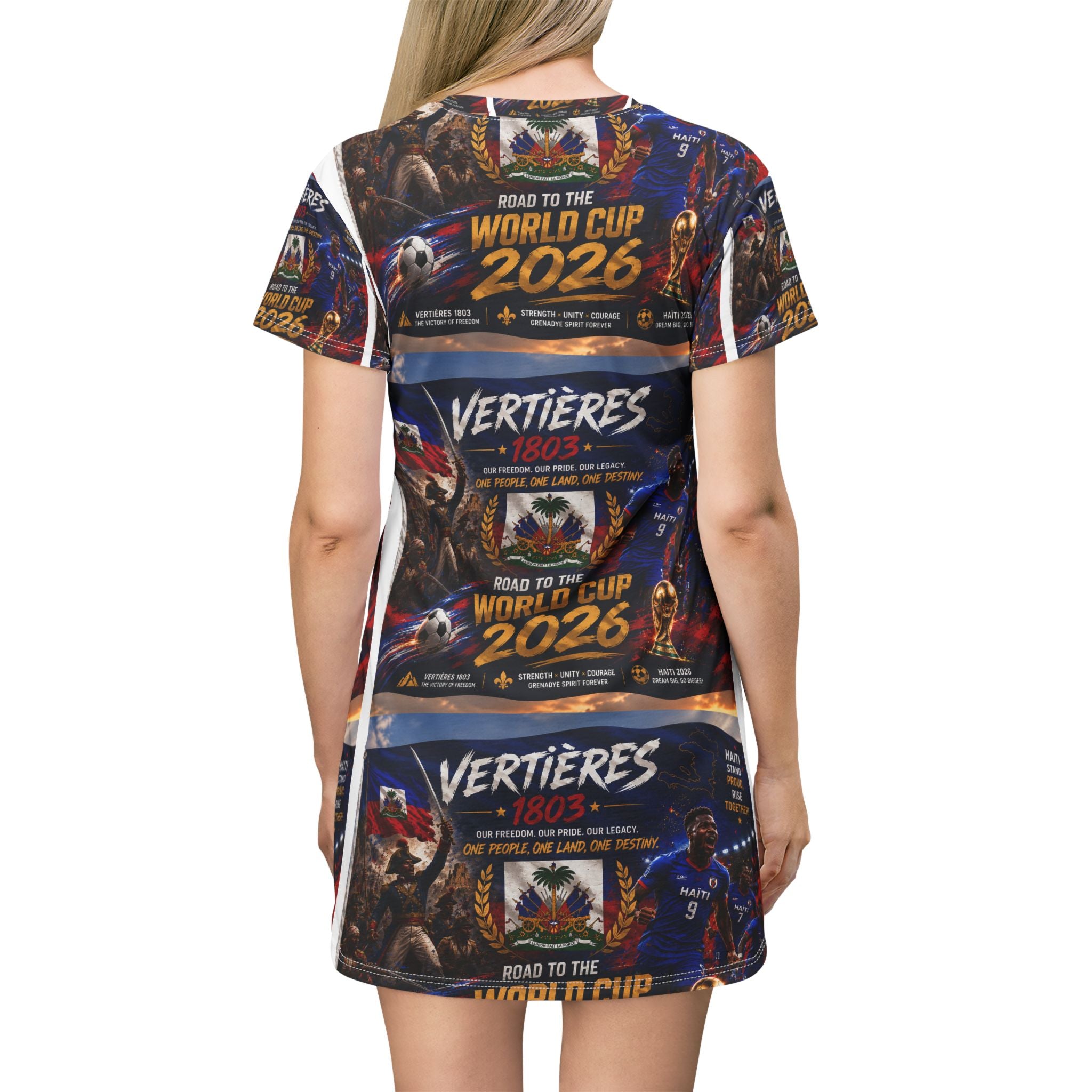 World Cup 2026 Soccer T-Shirt Dress — Vertières Tribute Design