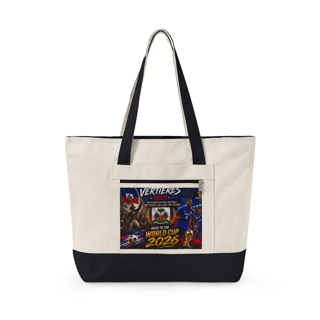 Canvas Tote Bag — Vertières World Cup 2026 Graphic Zippered Tote