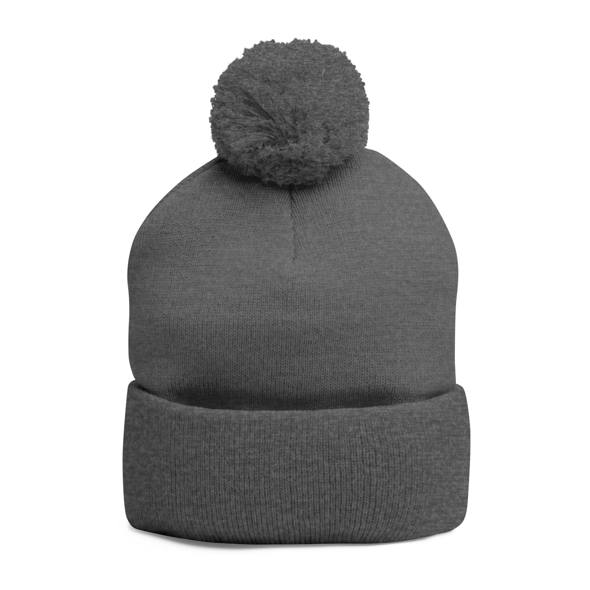 Embroidered Pom-Pom Beanie — Cute Mini Ducklings Knit Hat