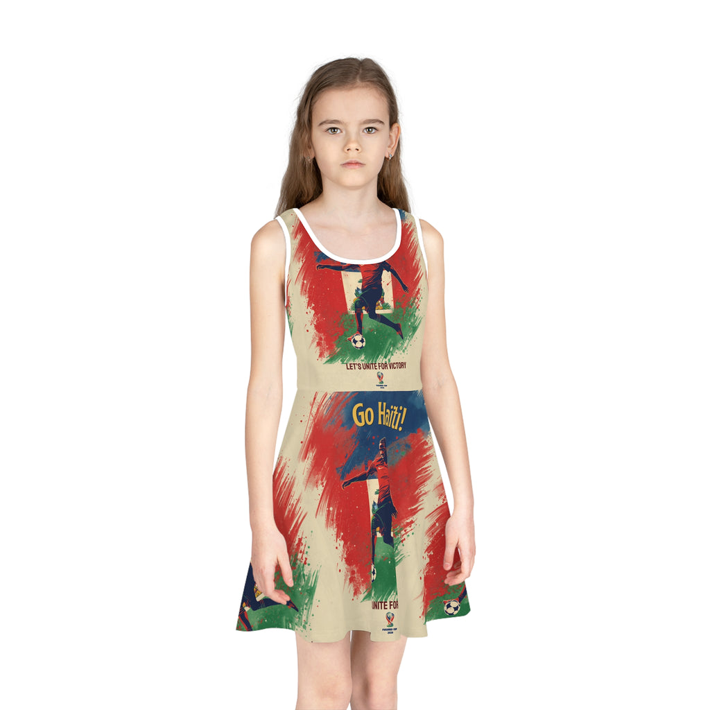 Girls' Sundress — 'Go Haiti!' Soccer Pride AOP Dress
