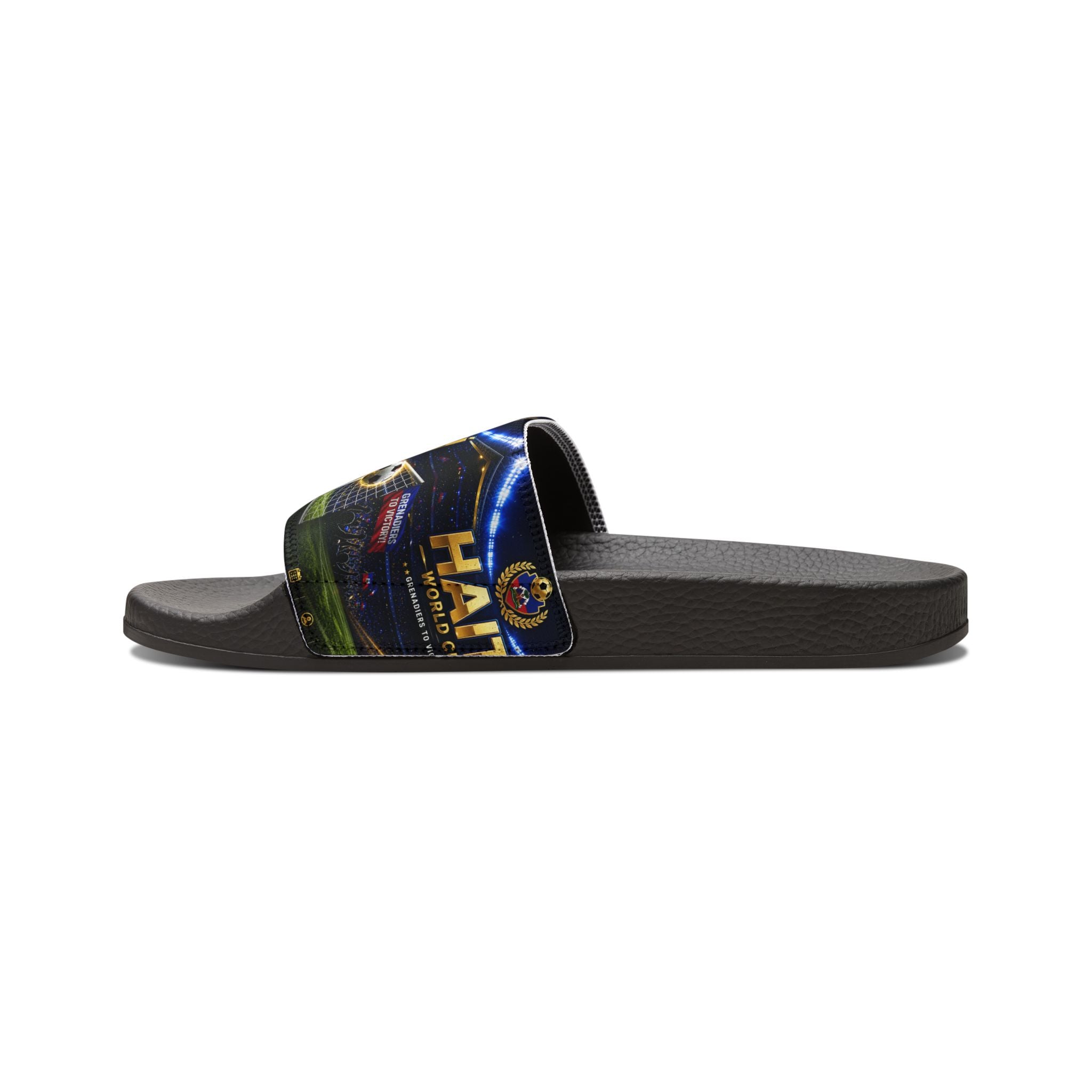 Slides — Haiti Soccer Stadium Graphic Adjustable Strap Sandals