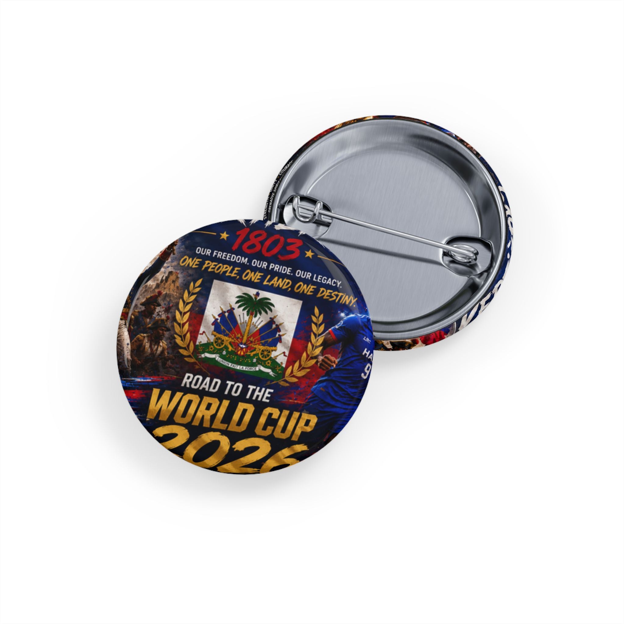 Haiti World Cup 2022 Round Pin – 'Road to the World Cup' Flag Button