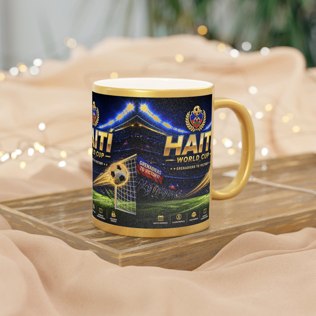 Haiti World Cup Metallic Mug — Soccer Fan Coffee Cup