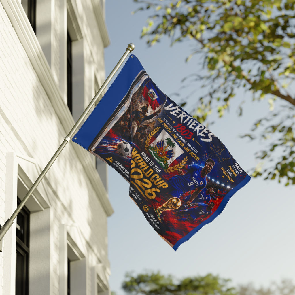 Haiti World Cup 2026 Double-Sided Flag – Vertières 1803 Soccer Tribute