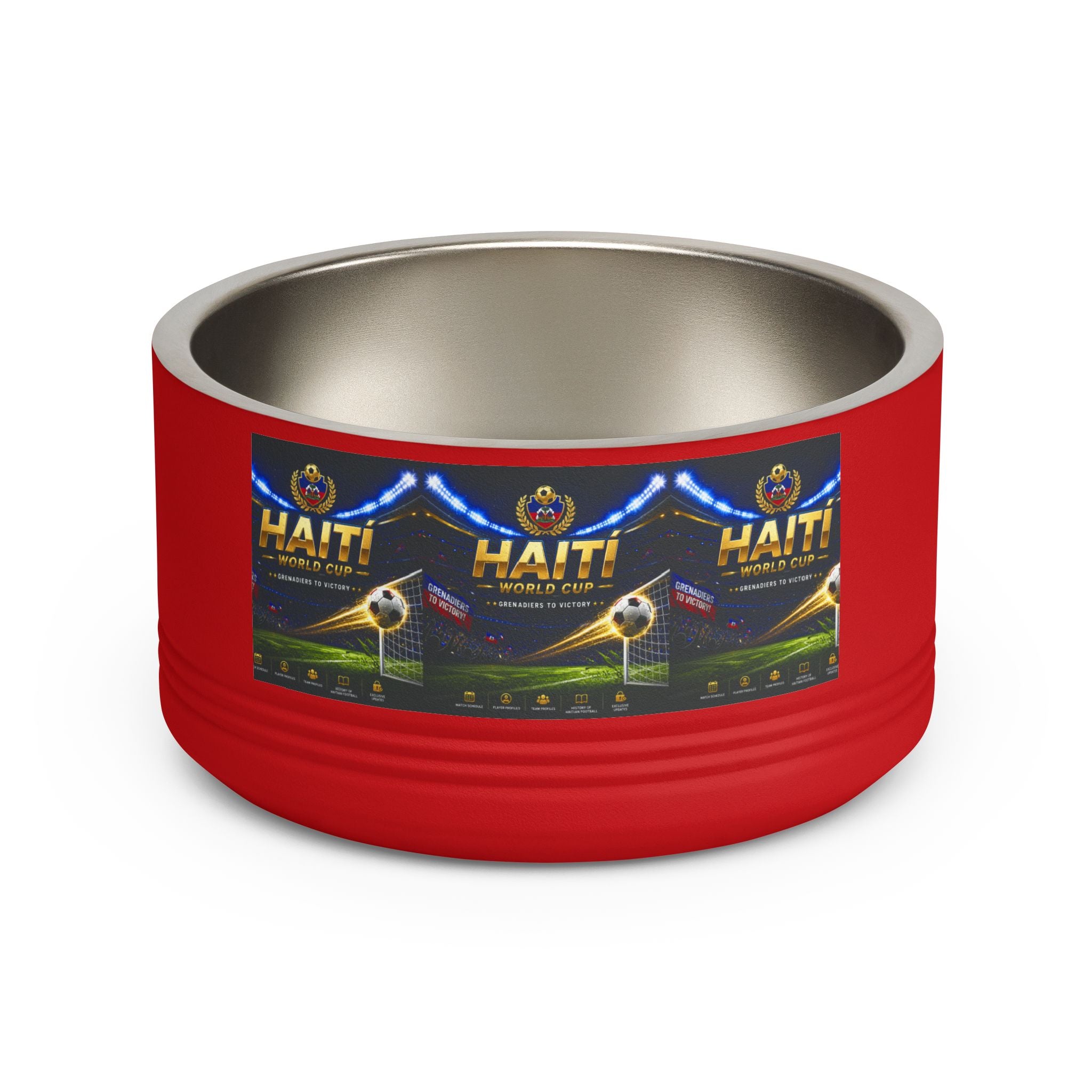 Haiti Football Crest Pet Bowl — 18oz Stainless Dog & Cat Dish