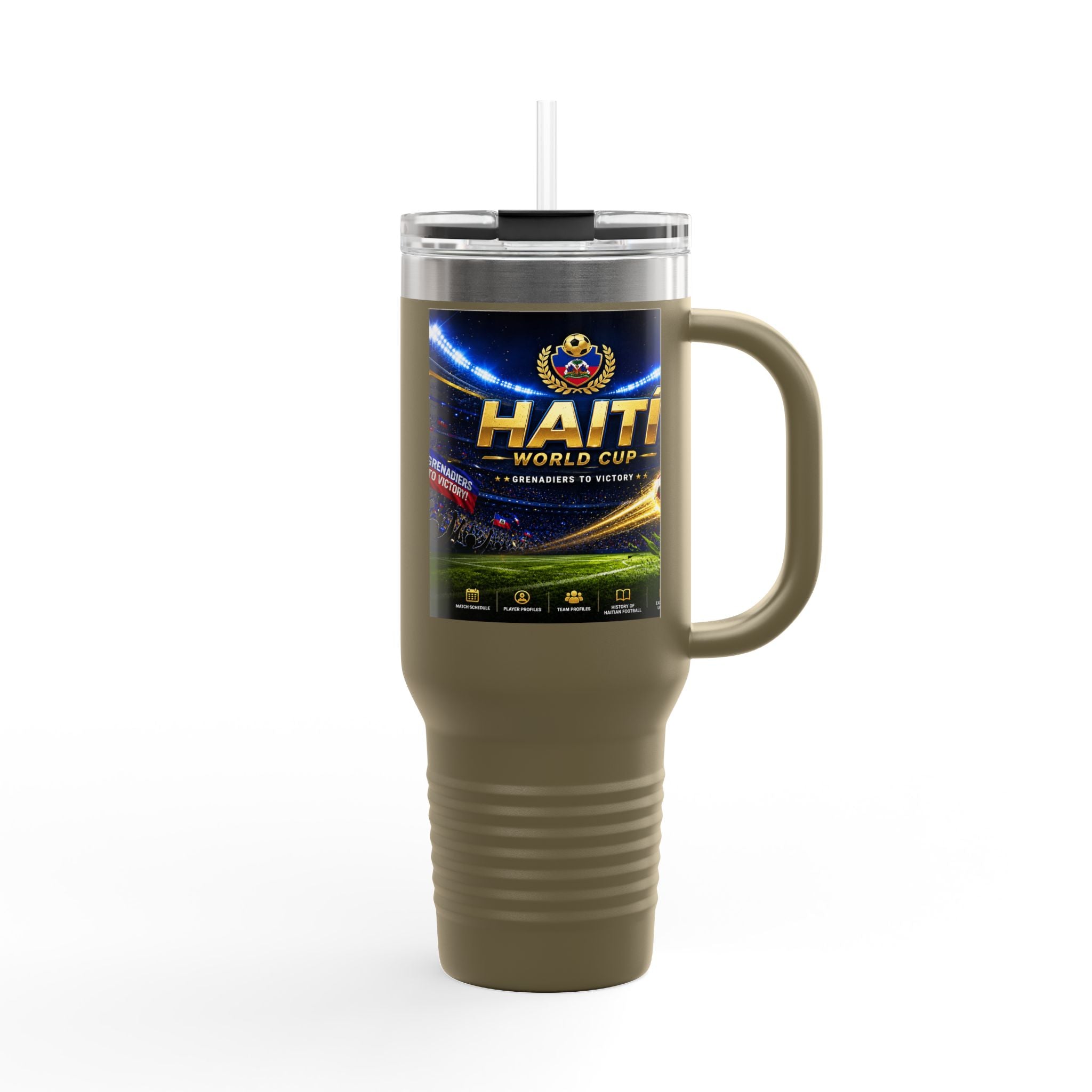 Haiti World Cup 40oz Insulated Travel Mug — Sports Fan Tumbler