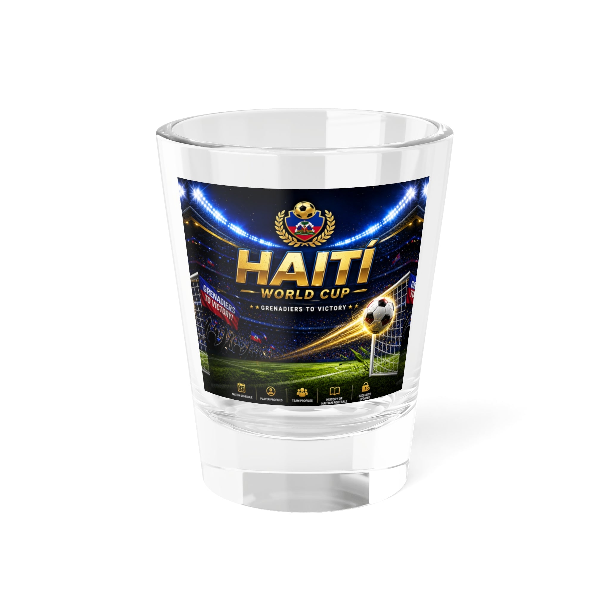 Haiti World Cup Soccer Shot Glass — 1.5oz Team Spirit Souvenir