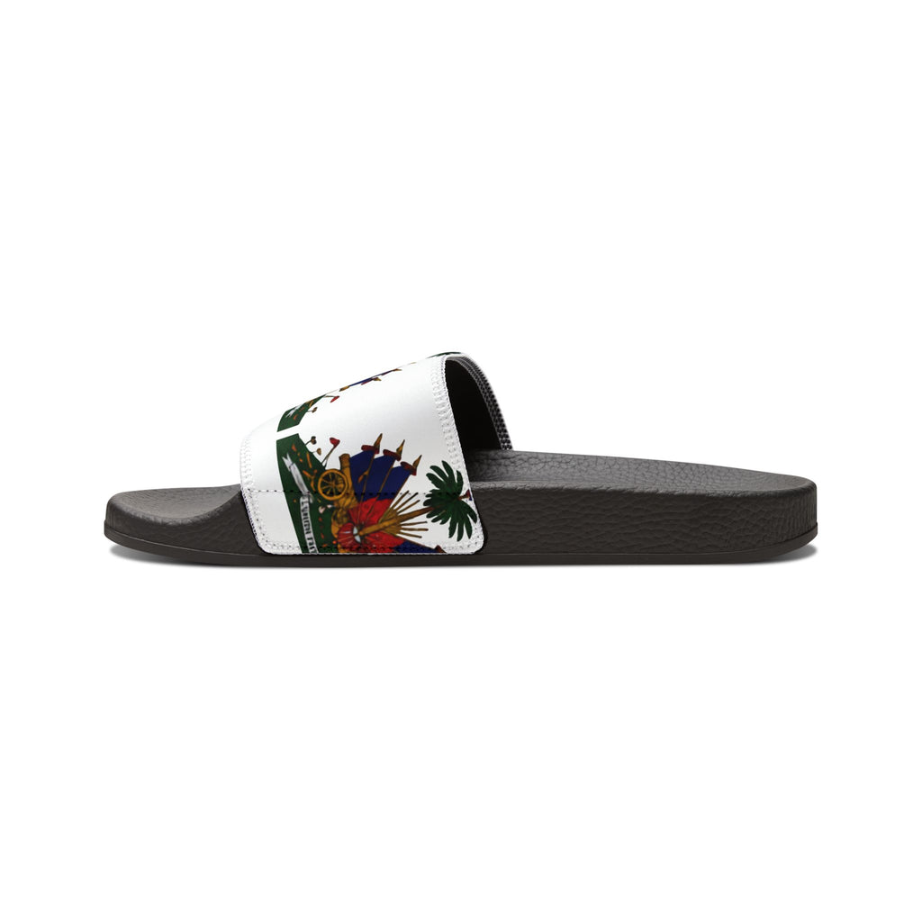 Slide Sandals with Haitian Coat of Arms Design — Men’s Removable‑Strap Slides