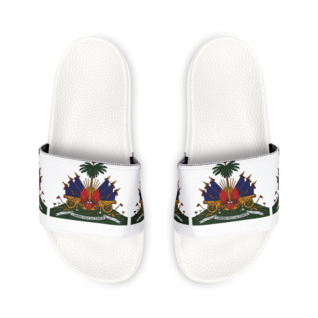 Slide Sandals with Haitian Coat of Arms Design — Men’s Removable‑Strap Slides