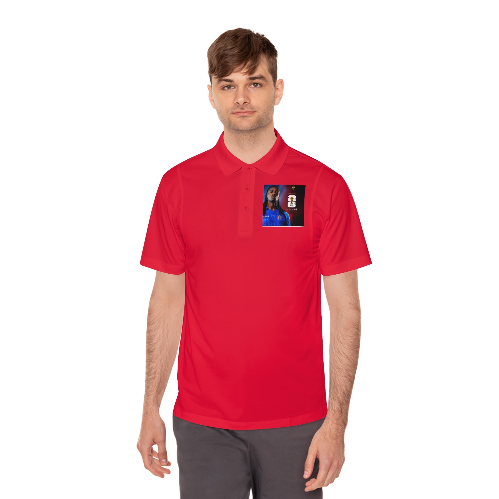 Men's Sport Polo Shirt with Player Photo & Back Number 4 — Athletic Team Golf Polo