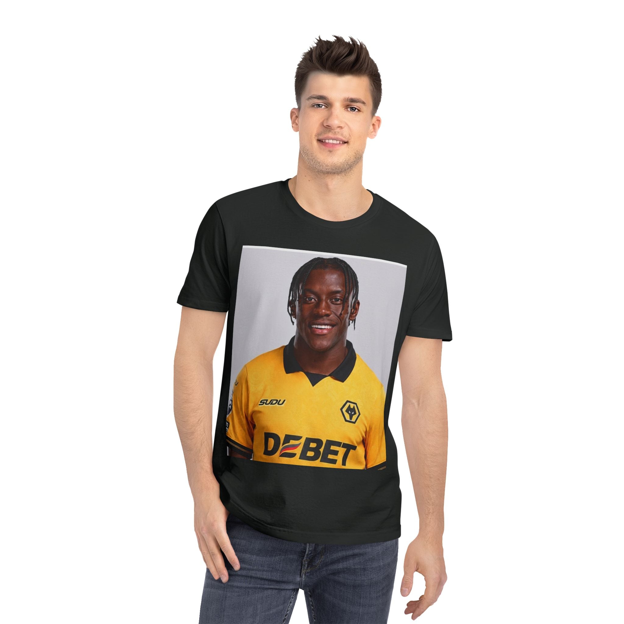 Wolves #10 Jersey Photo T-Shirt — Retro Football Player Portrait Tee
