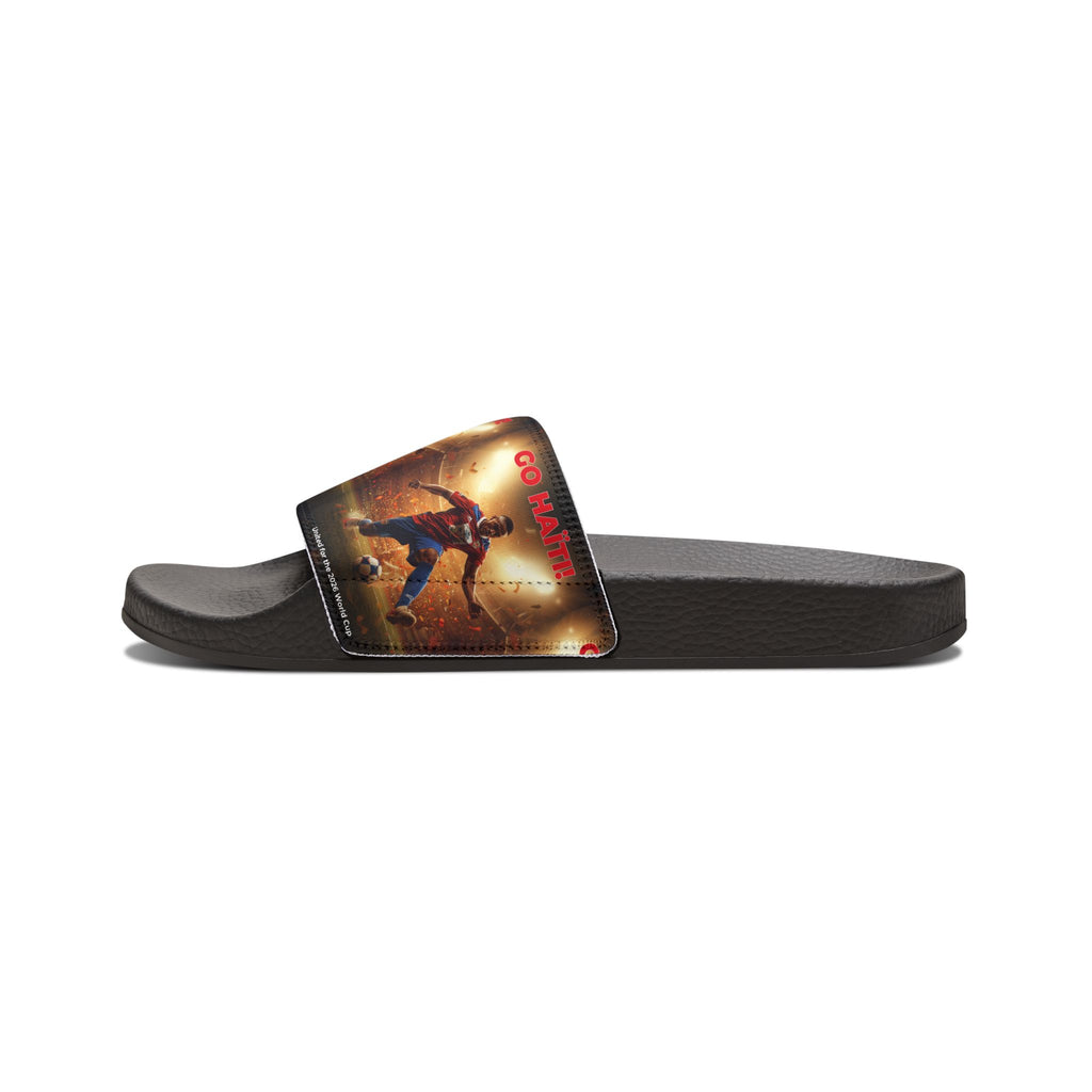Removable-Strap Slide Sandals with Nightscape Graphic