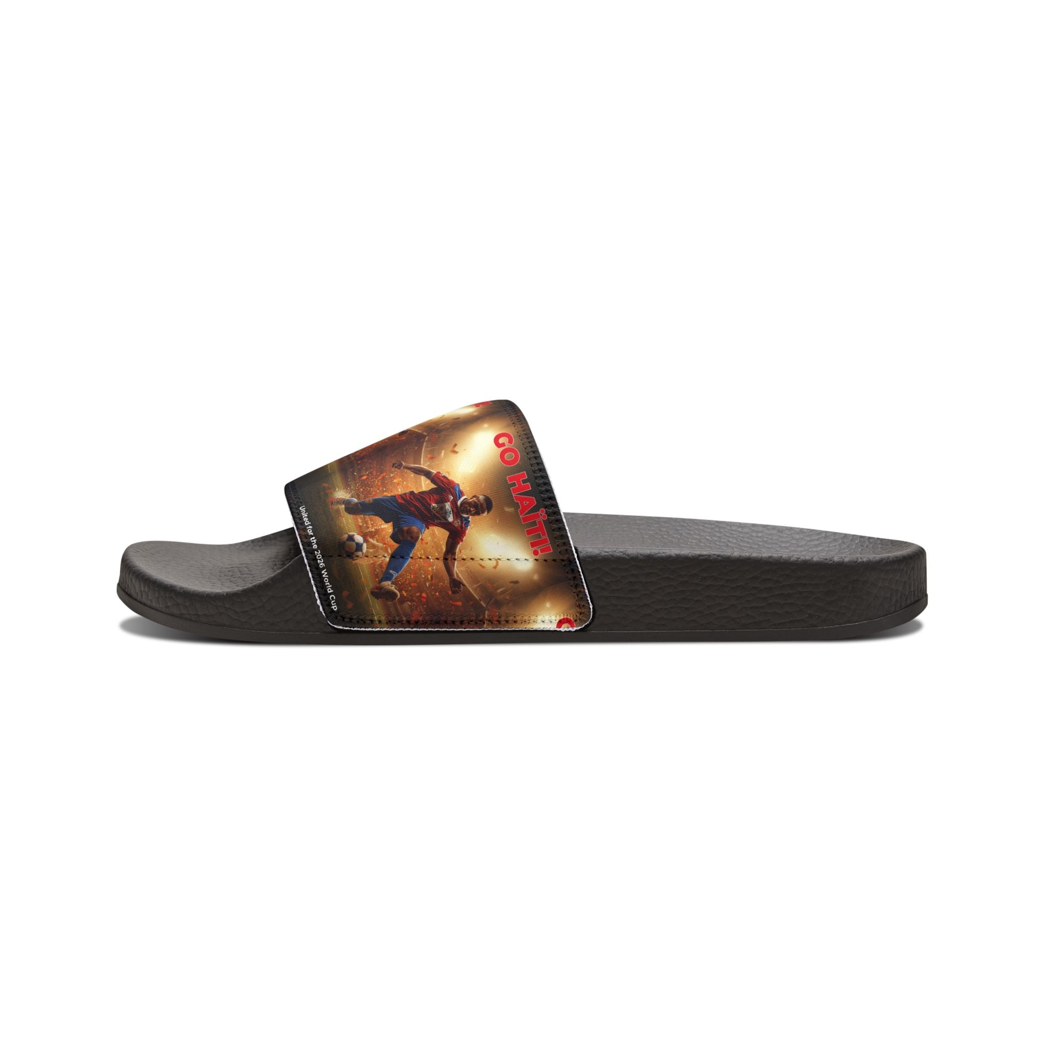 Removable-Strap Slide Sandals with Nightscape Graphic