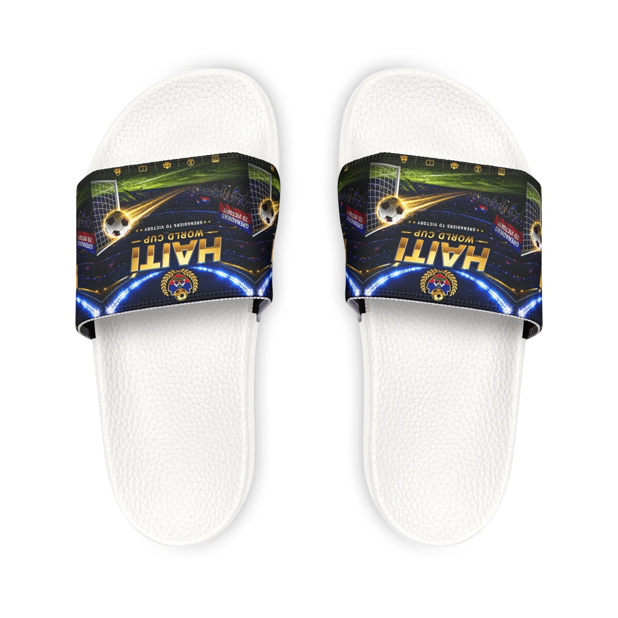 Slides — Haiti Soccer Stadium Graphic Adjustable Strap Sandals