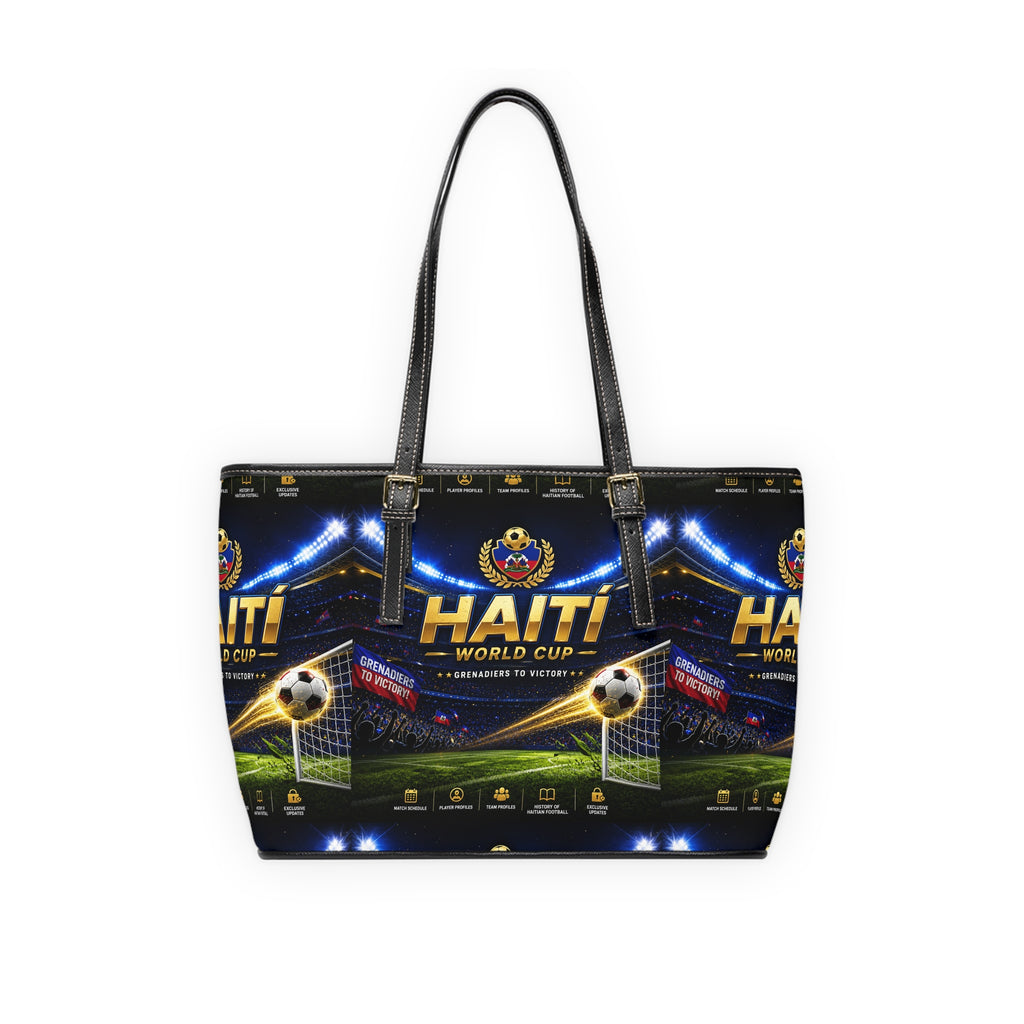 Haiti World Cup PU Leather Shoulder Bag — Soccer Stadium Graphic Tote