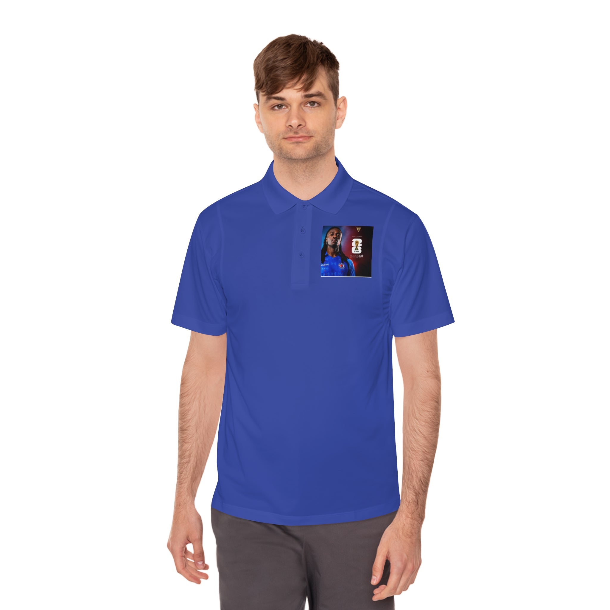 Men's Sport Polo Shirt with Player Photo & Back Number 4 — Athletic Team Golf Polo