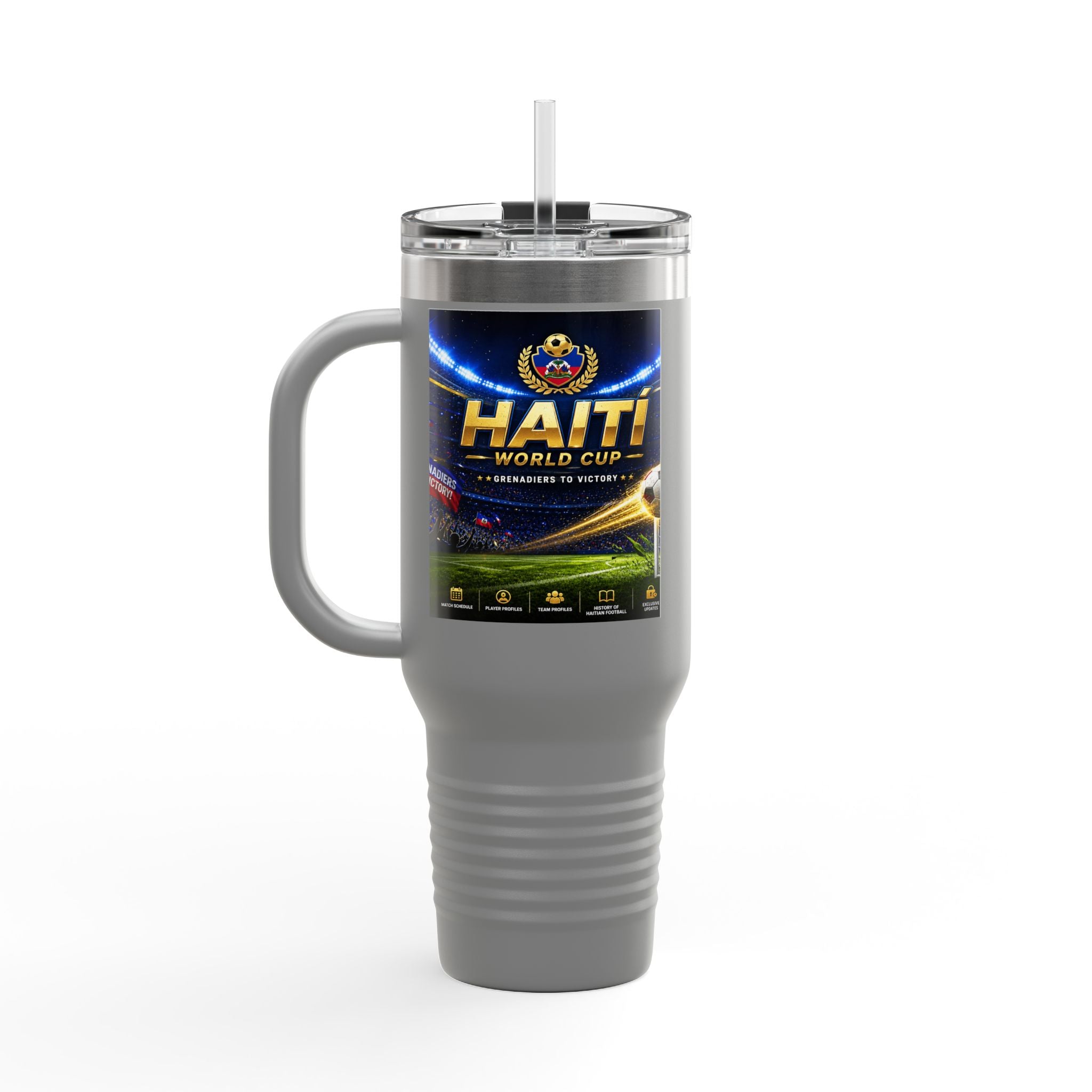 Haiti World Cup 40oz Insulated Travel Mug — Sports Fan Tumbler