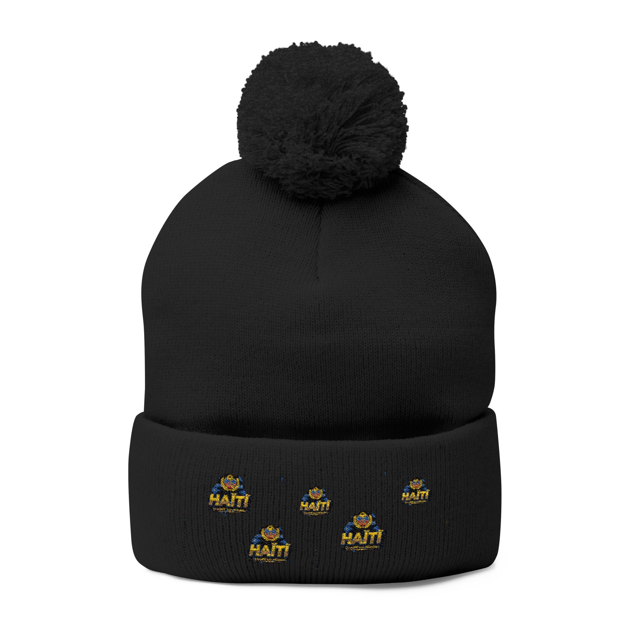 Embroidered Pom-Pom Beanie — Cute Mini Ducklings Knit Hat