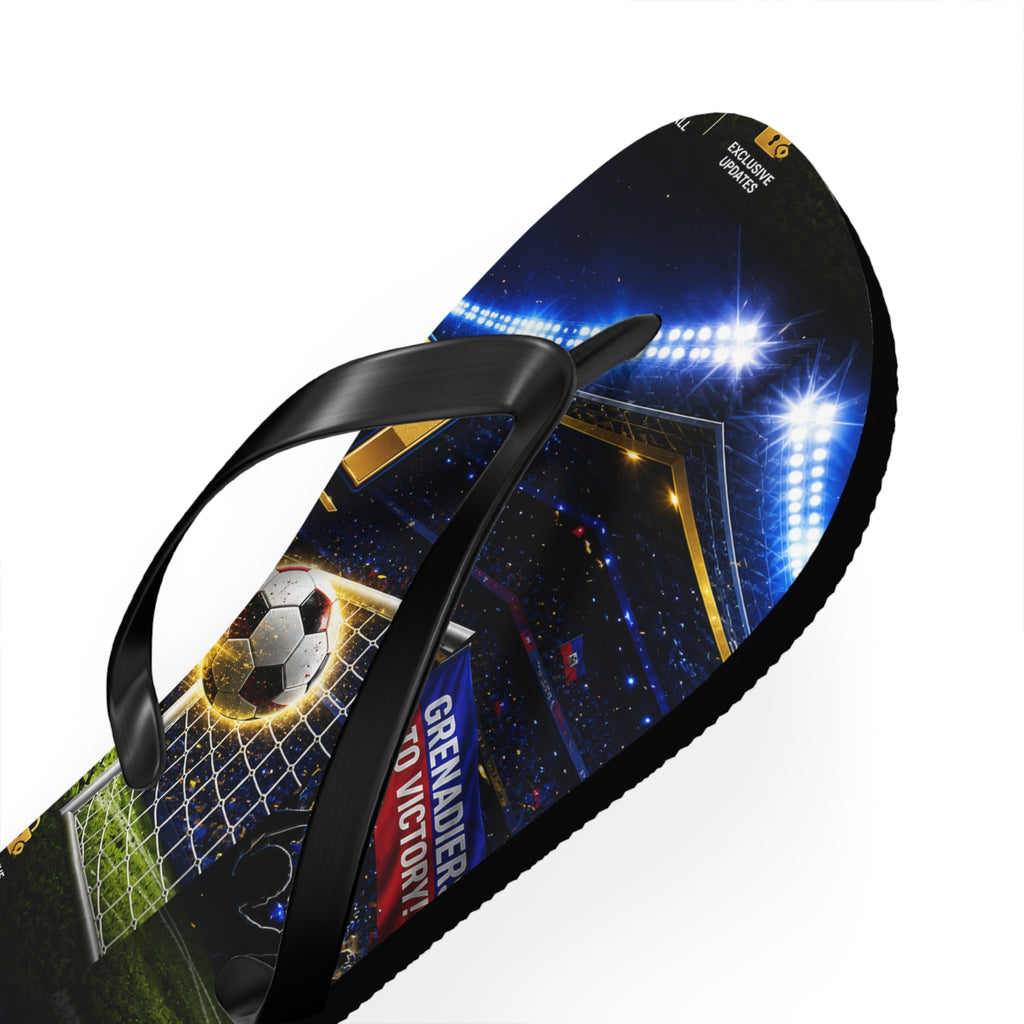 Soccer Stadium Flip Flops - Goal Night Match Design