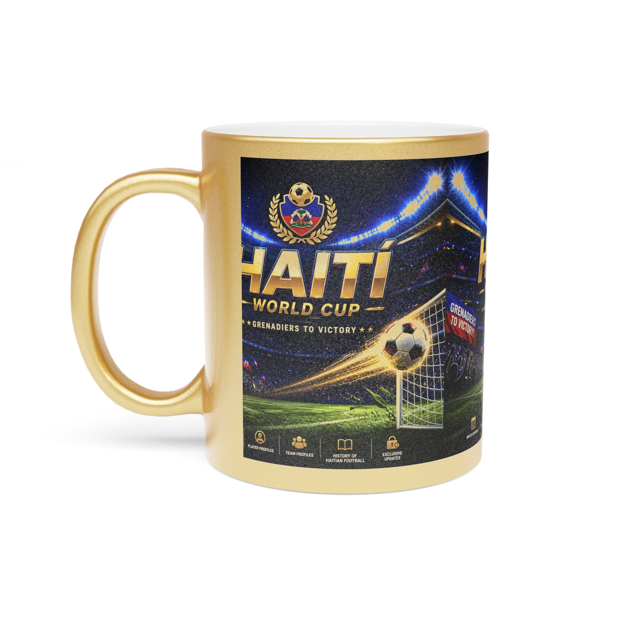Haiti World Cup Metallic Mug — Soccer Fan Coffee Cup