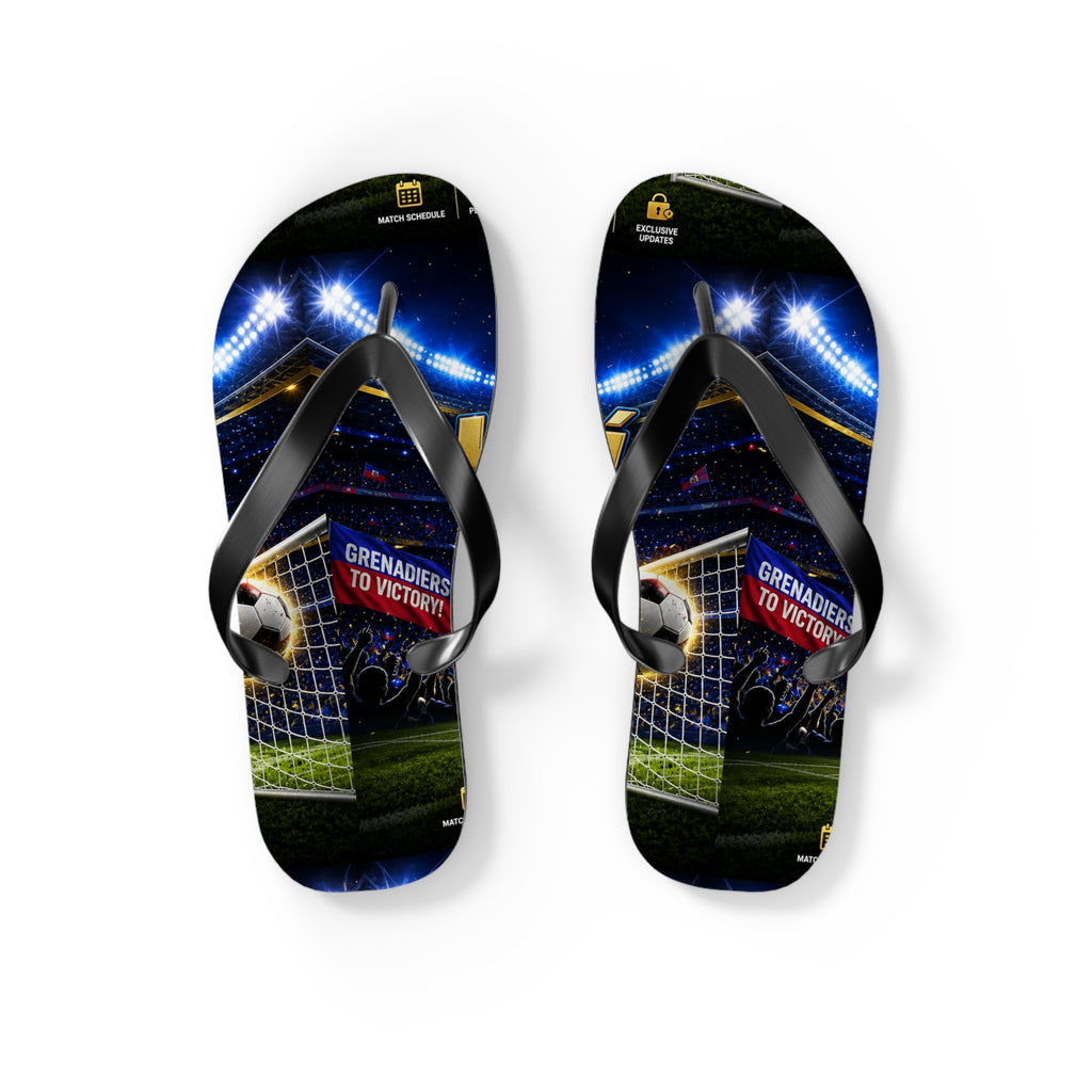 Soccer Stadium Flip Flops - Goal Night Match Design