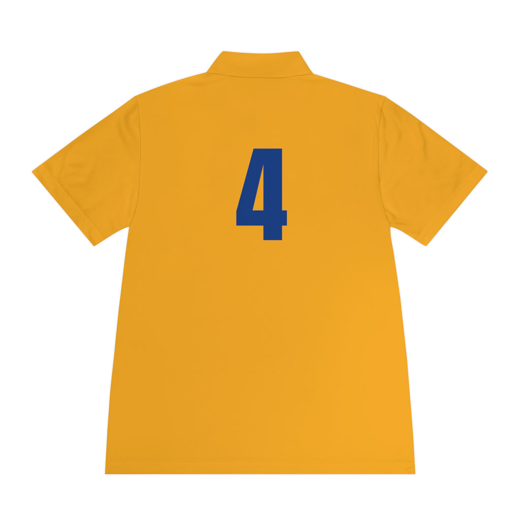 Men's Sport Polo Shirt with Player Photo & Back Number 4 — Athletic Team Golf Polo