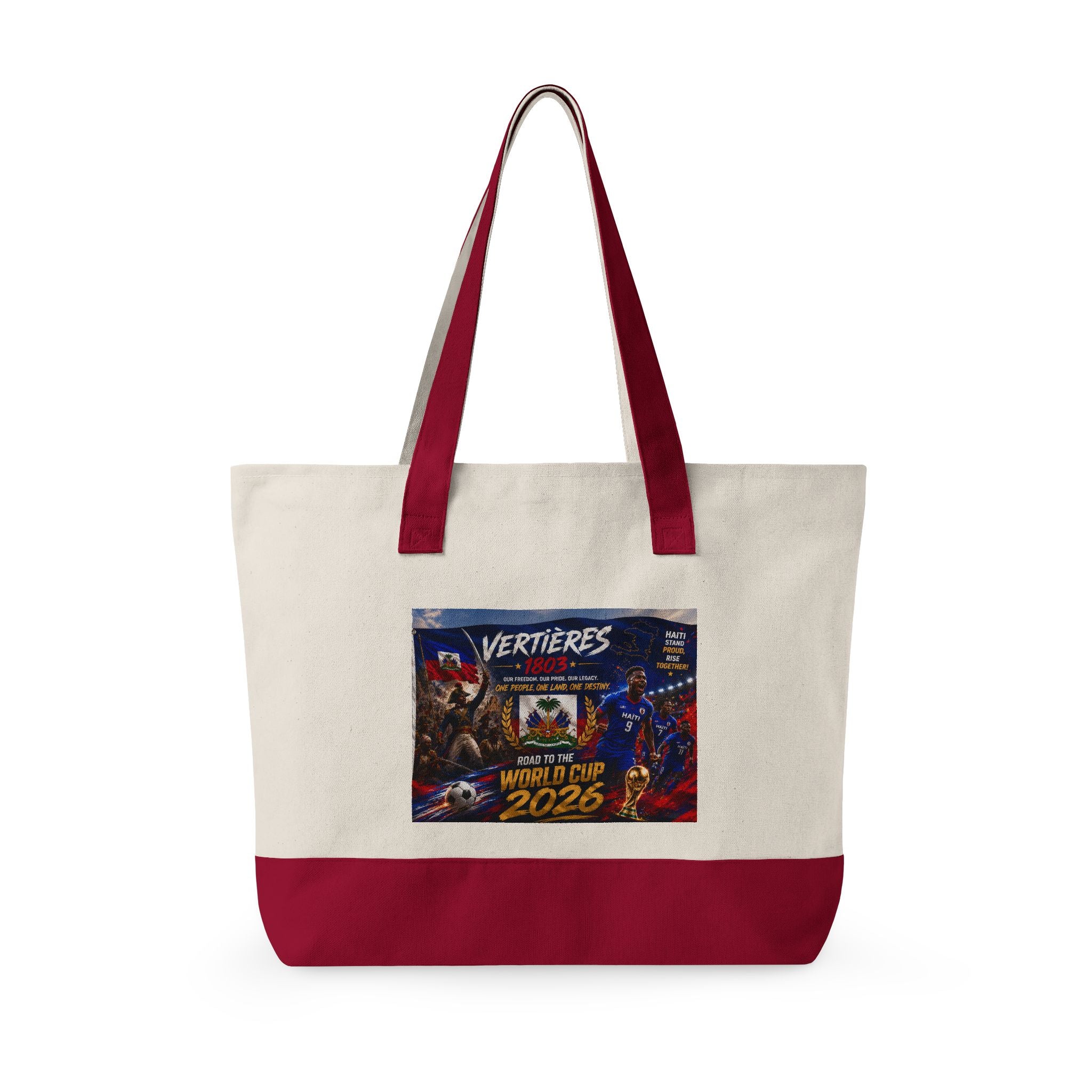 Canvas Tote Bag — Vertières World Cup 2026 Graphic Zippered Tote