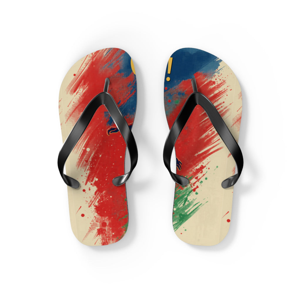 Abstract Paint Splash Flip Flops — Colorful Summer Beach Sandals