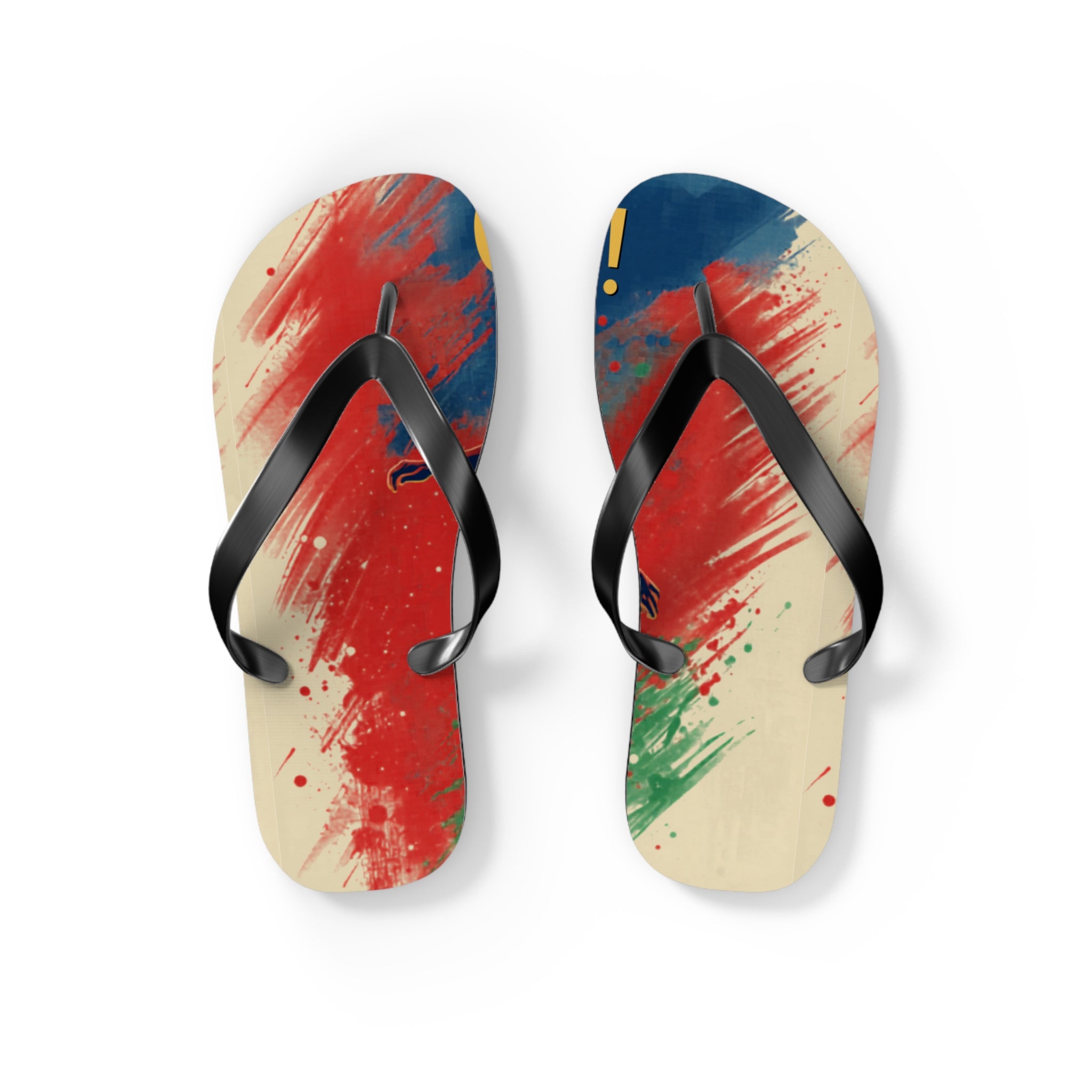 Abstract Paint Splash Flip Flops — Colorful Summer Beach Sandals