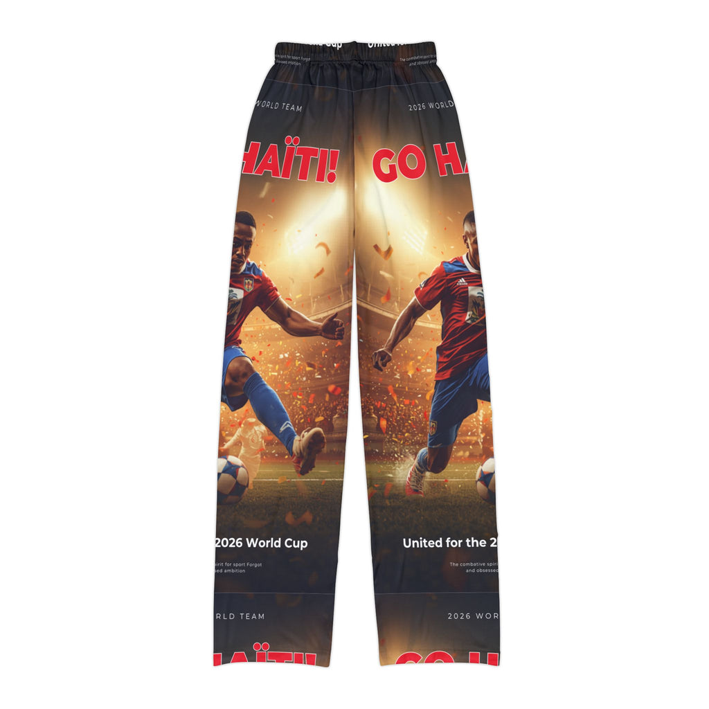 Kids Soccer Lounge Pants — 'Go Haiti!' All-Over-Print World Cup Design