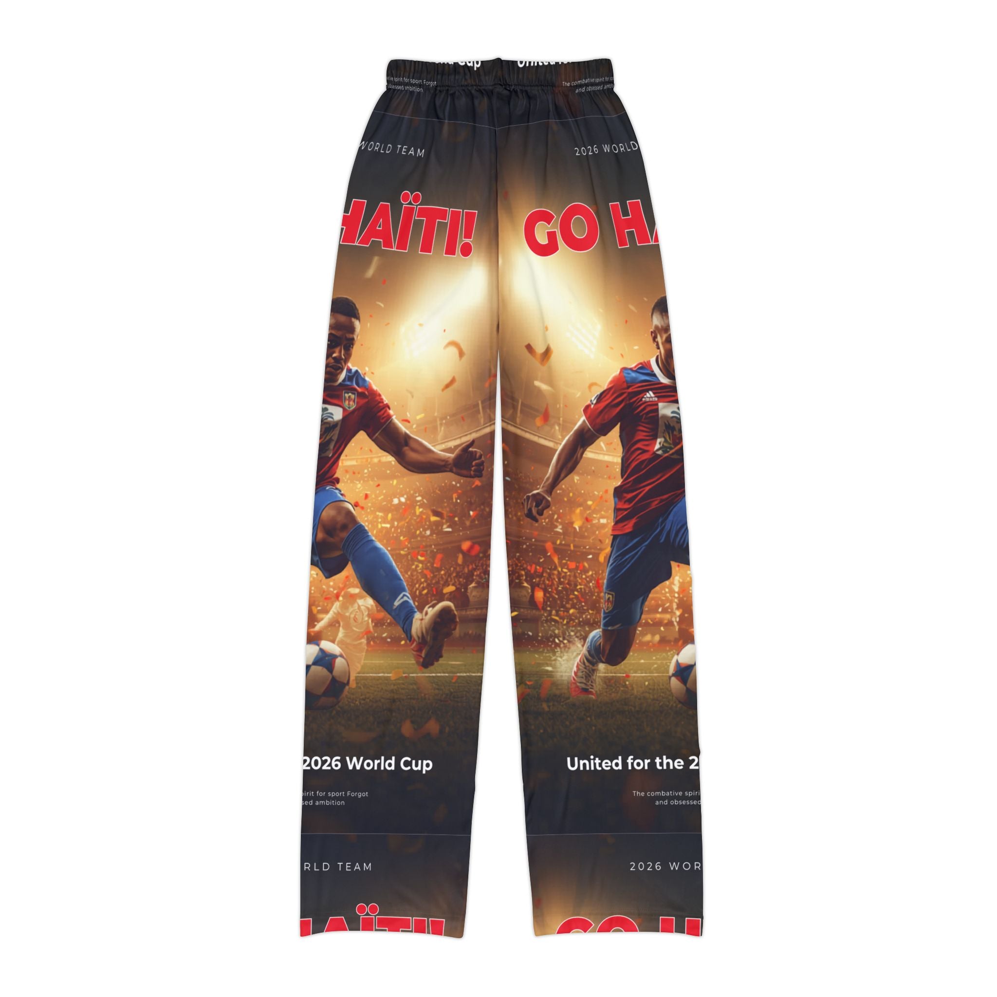 Kids Soccer Lounge Pants — 'Go Haiti!' All-Over-Print World Cup Design