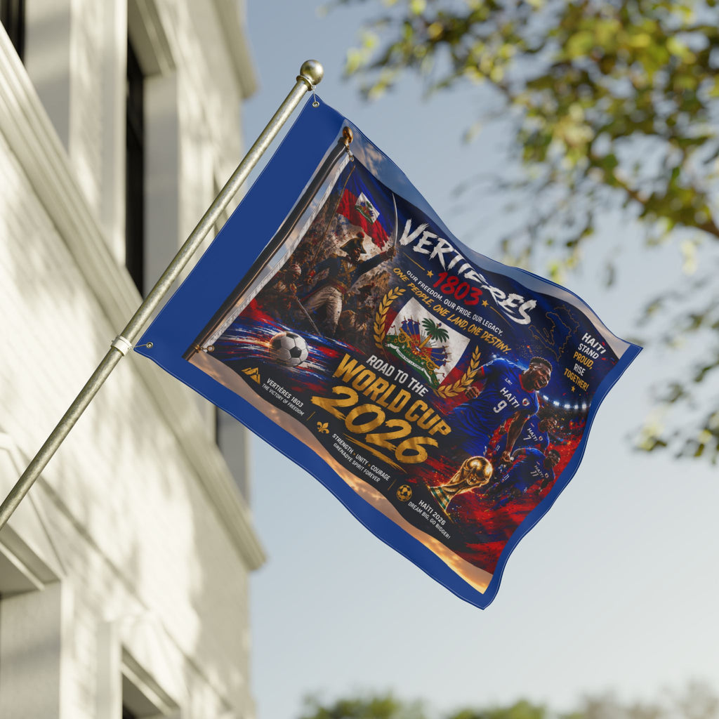 Haiti World Cup 2026 Double-Sided Flag – Vertières 1803 Soccer Tribute