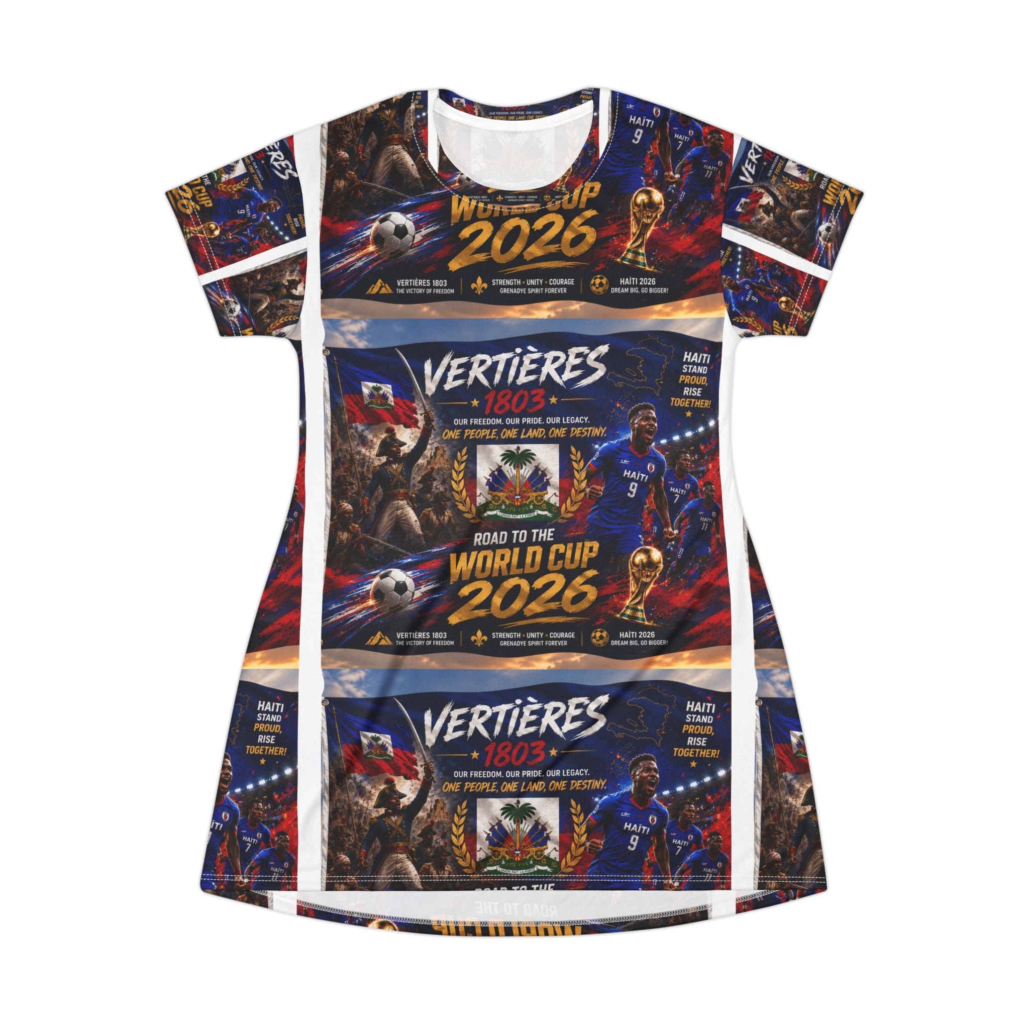 World Cup 2026 Soccer T-Shirt Dress — Vertières Tribute Design