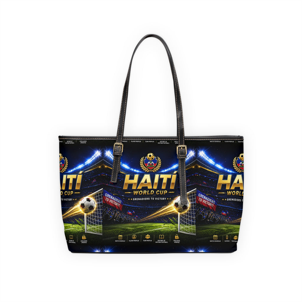 Haiti World Cup PU Leather Shoulder Bag — Soccer Stadium Graphic Tote