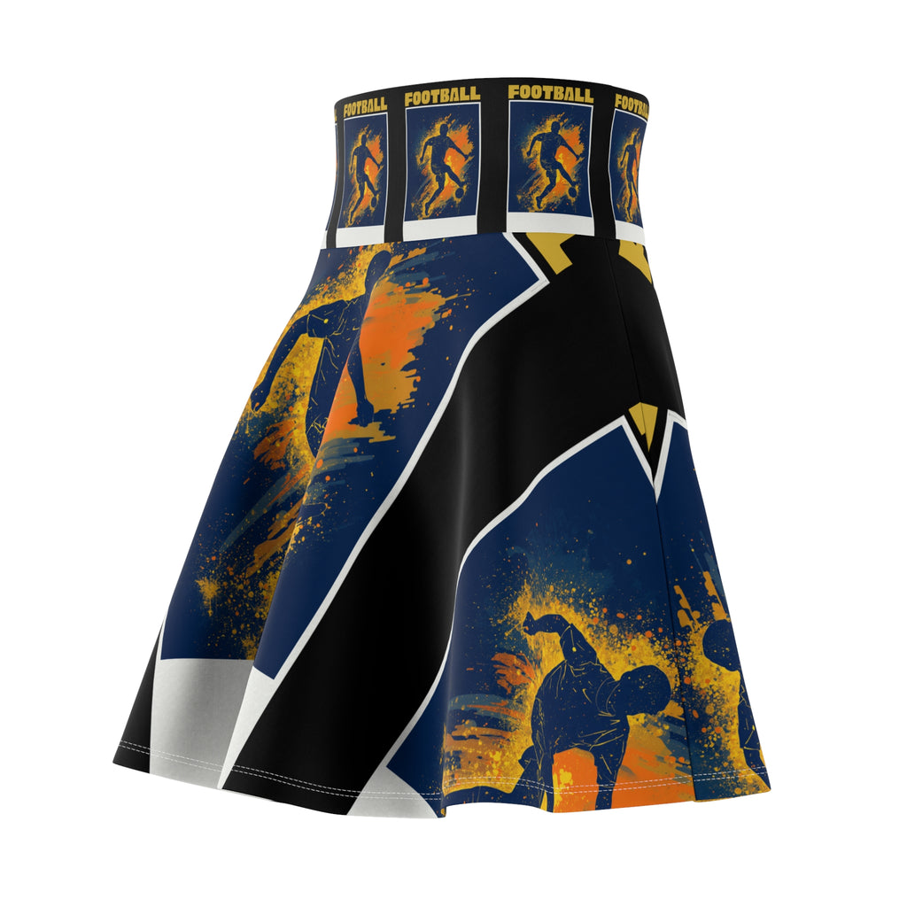 Football Player Splash Skater Skirt — Women's Soccer Graphic Flare Skirt