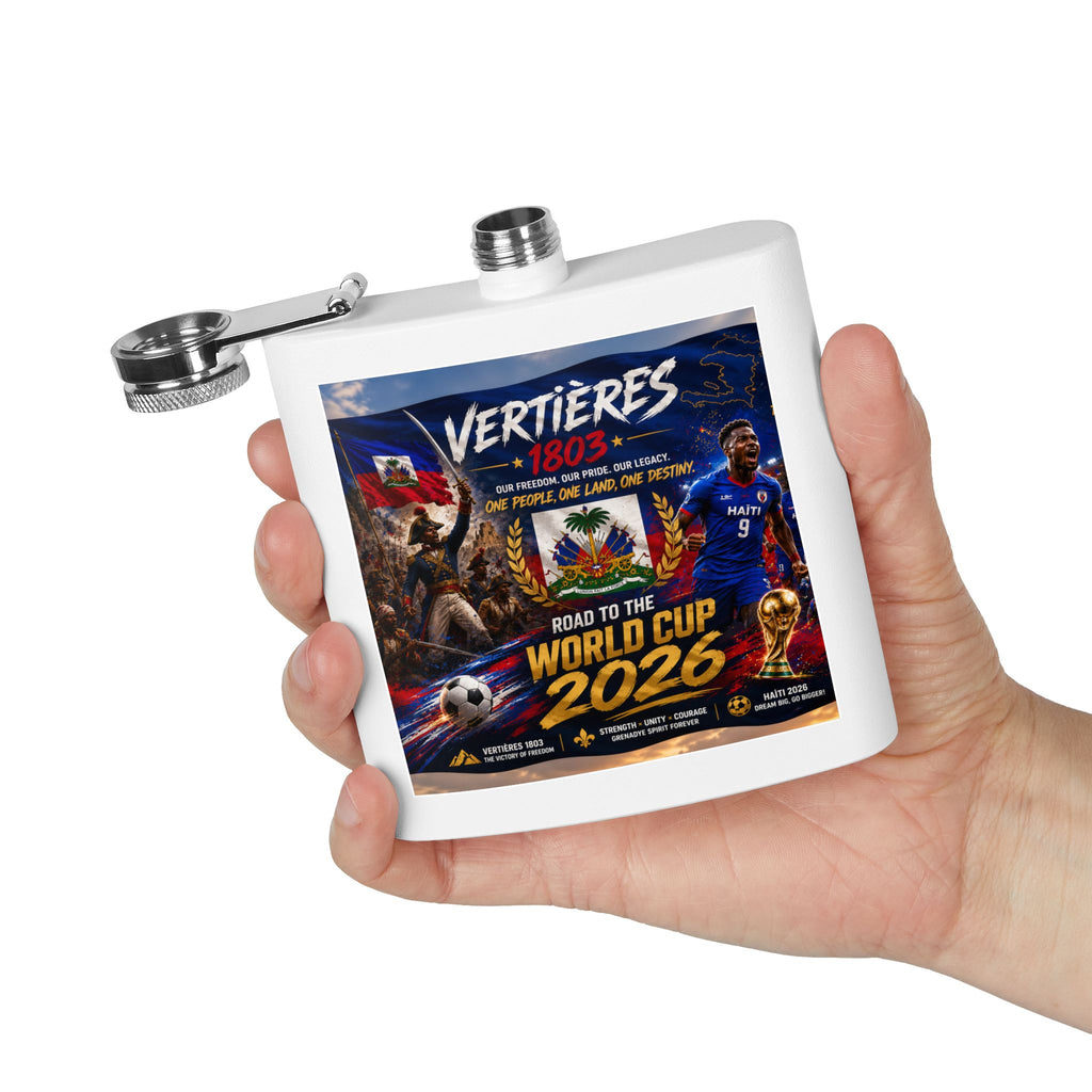 Flask — Haiti Vertières 1803 World Cup 2026 Tribute 6oz Stainless Steel